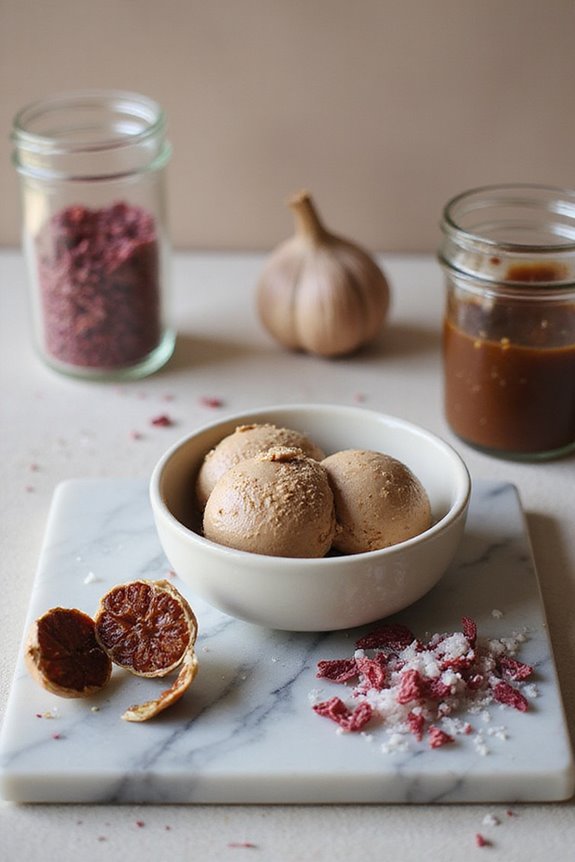 black garlic frozen desserts