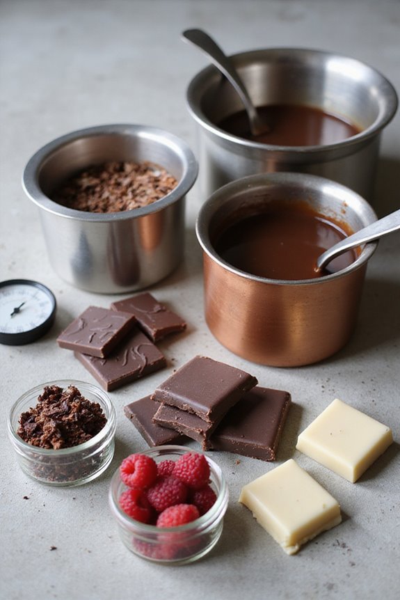 chocolate selection and melting
