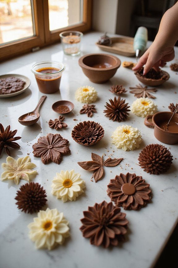 create edible chocolate blooms