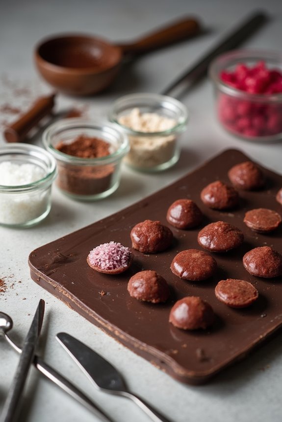 filling and shaping pralines