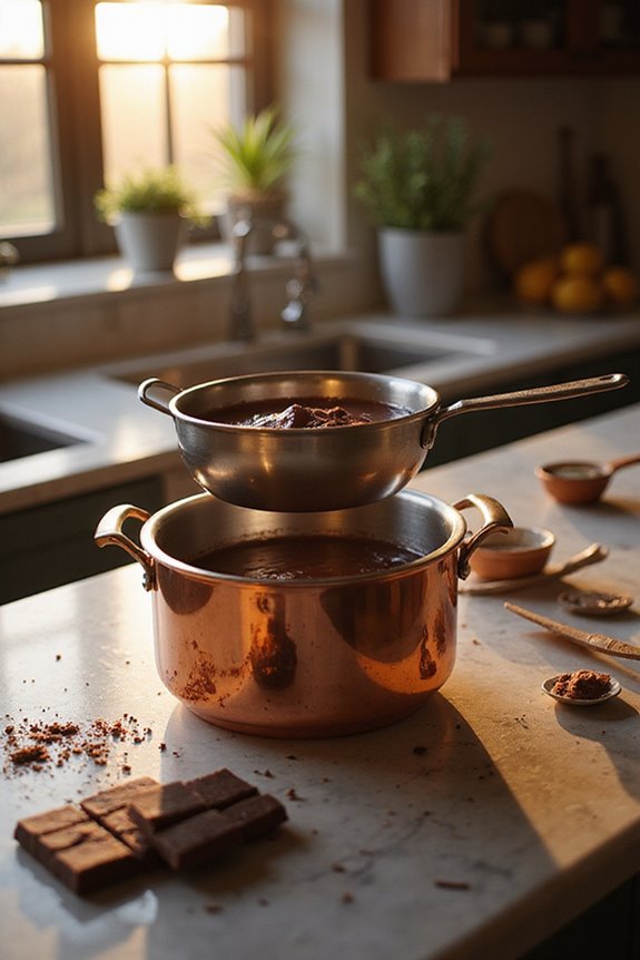melt chocolate using steam