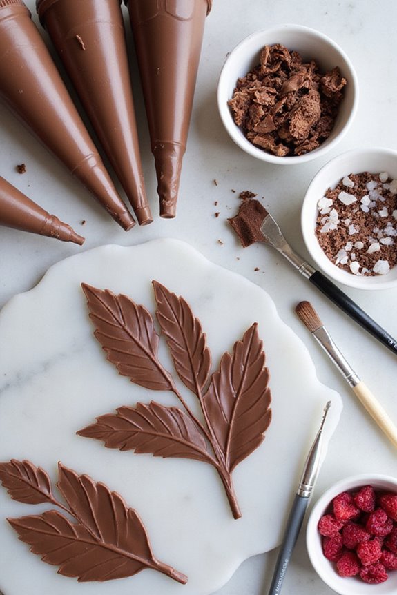 meticulous flower chocolate assembly