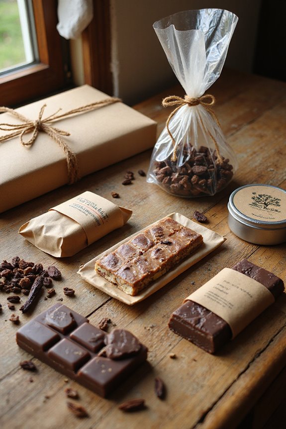 package homemade chocolate carefully